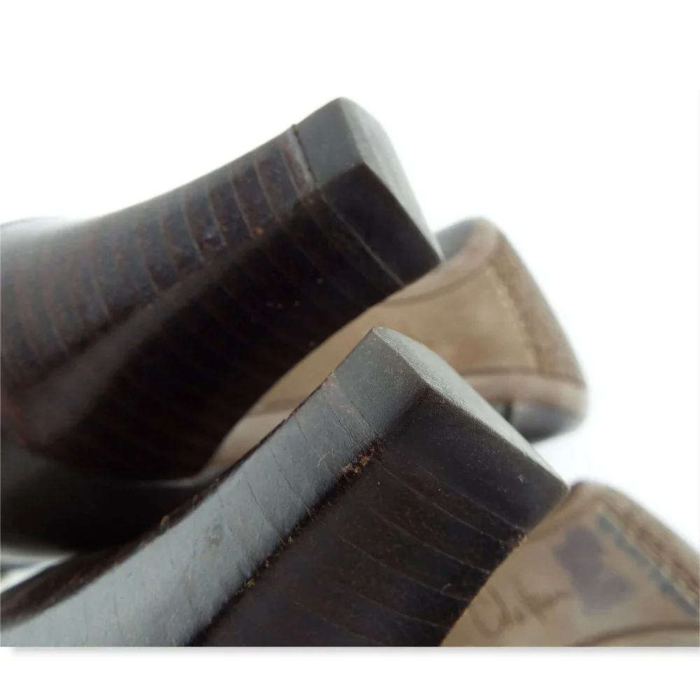 COLE HAAN Nike Air Brown Leather Buckled Bootie Heels 6.5